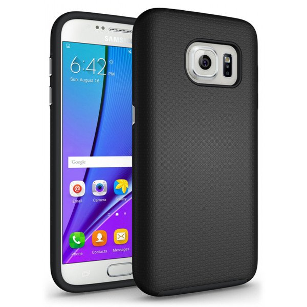 Wholesale Samsung Galaxy S7 Edge Rugged Hybrid Armor Case (Black)